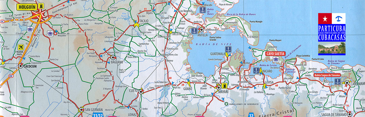 Mapa Holguin - Cayo Saetia - Sagua de Tanamo • www.particuba.net /villes/Holguin