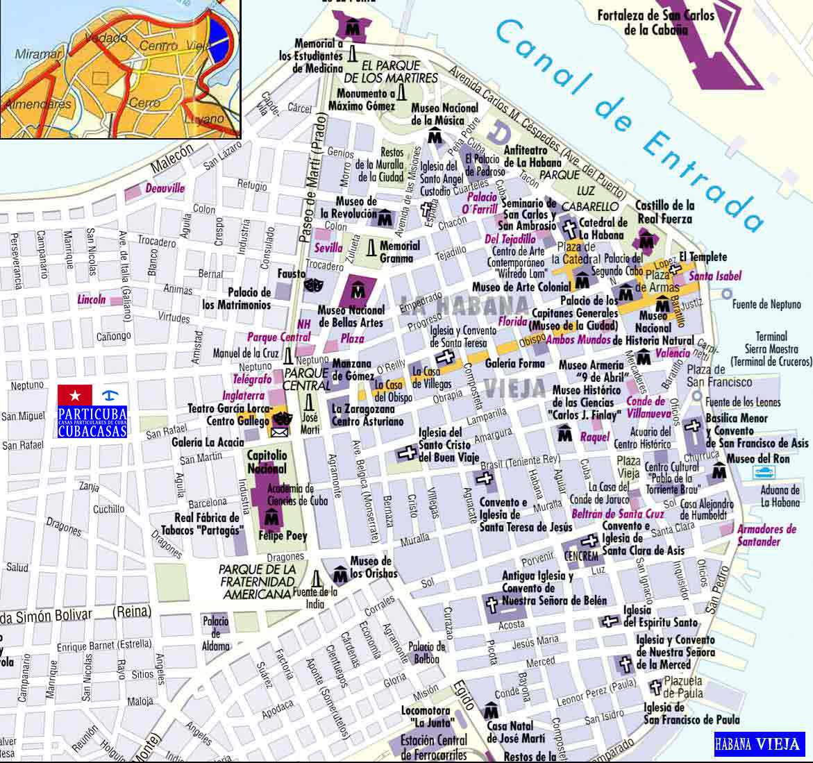 Mapa Habana Vieja en processus d'affichage. Please wait while map loads.